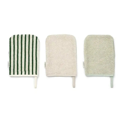 Liewood Sylvester 3 Washandjes Green - Studio Play