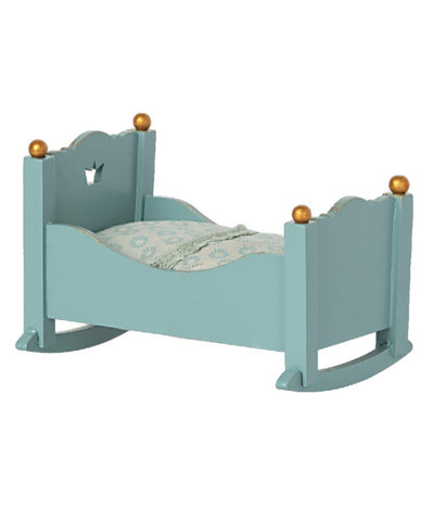 Maileg Cradle Baby Mouse Blue
