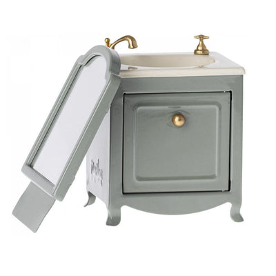 Maileg Miniature Sink Dresser With Mirror - Dark Mint - Studio Play