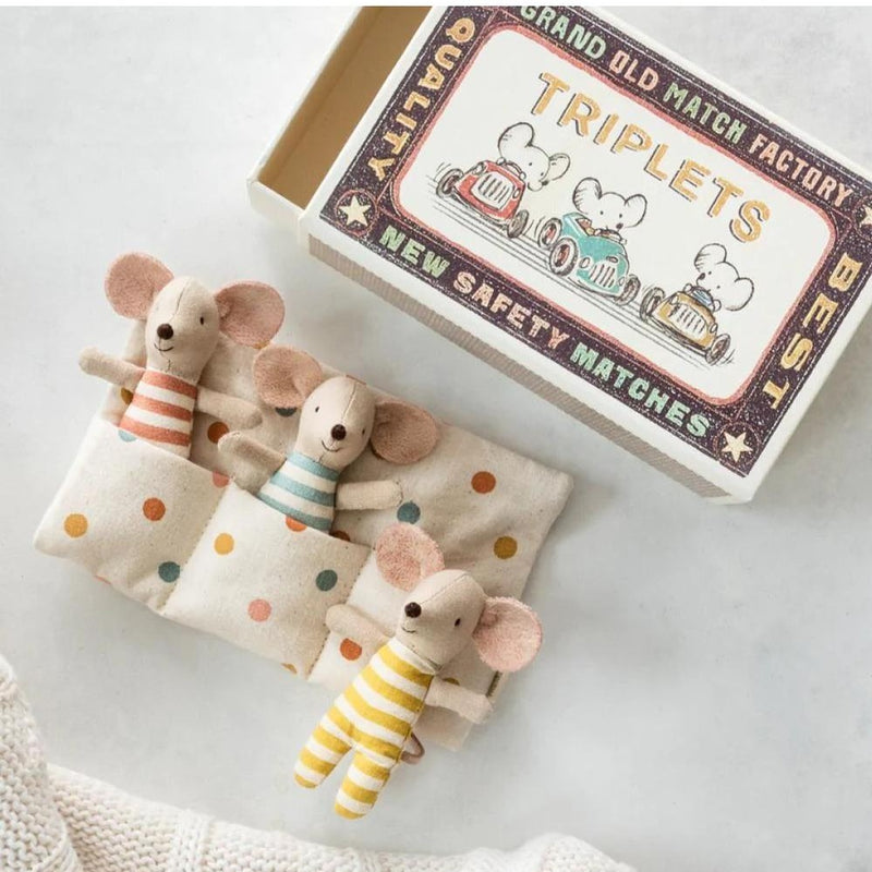 Maileg Mouse In A Box Triplets Zonder Tutje - Studio Play