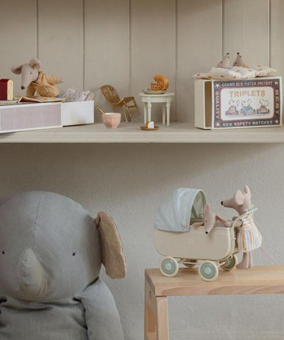 Maileg Pram Micro Blue