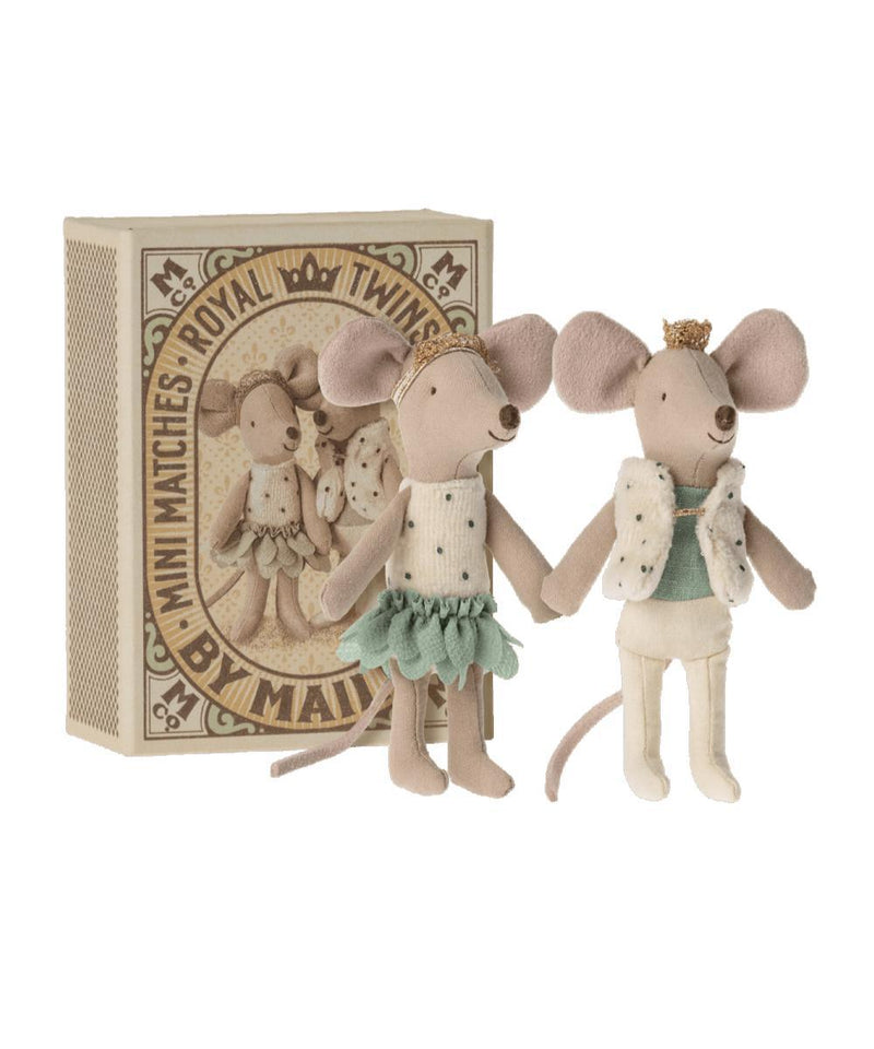 Maileg Royal Twins Mice, Little Sister And Little Brother In Matchbox