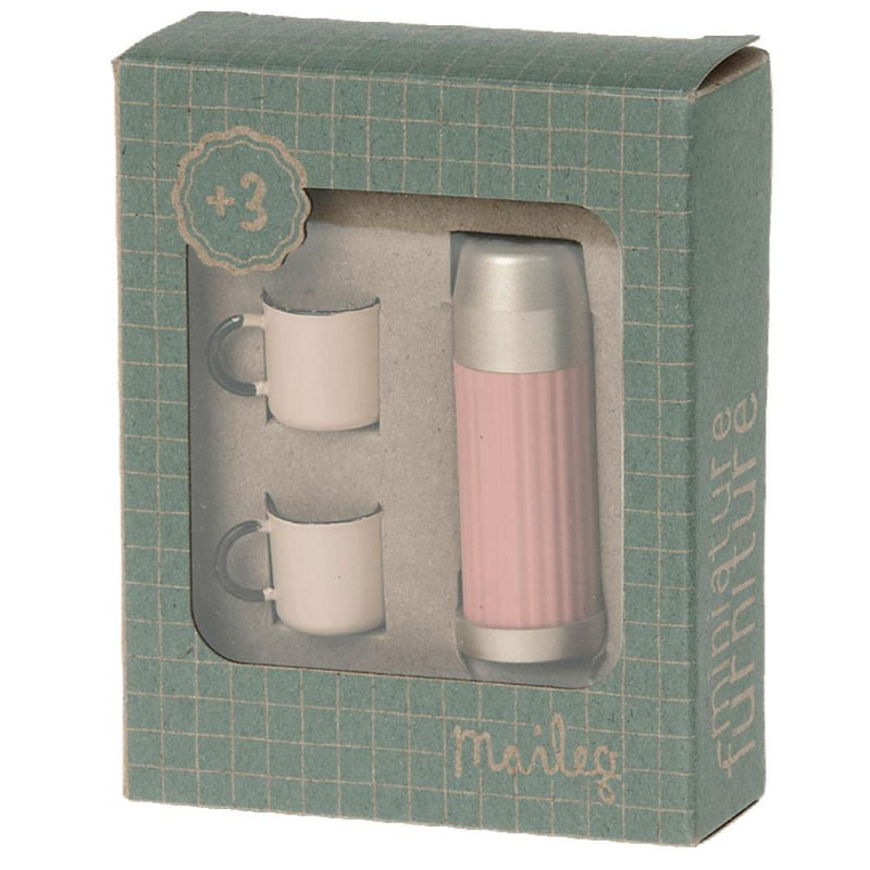 Maileg Thermos And Cups Soft Coral - Studio Play