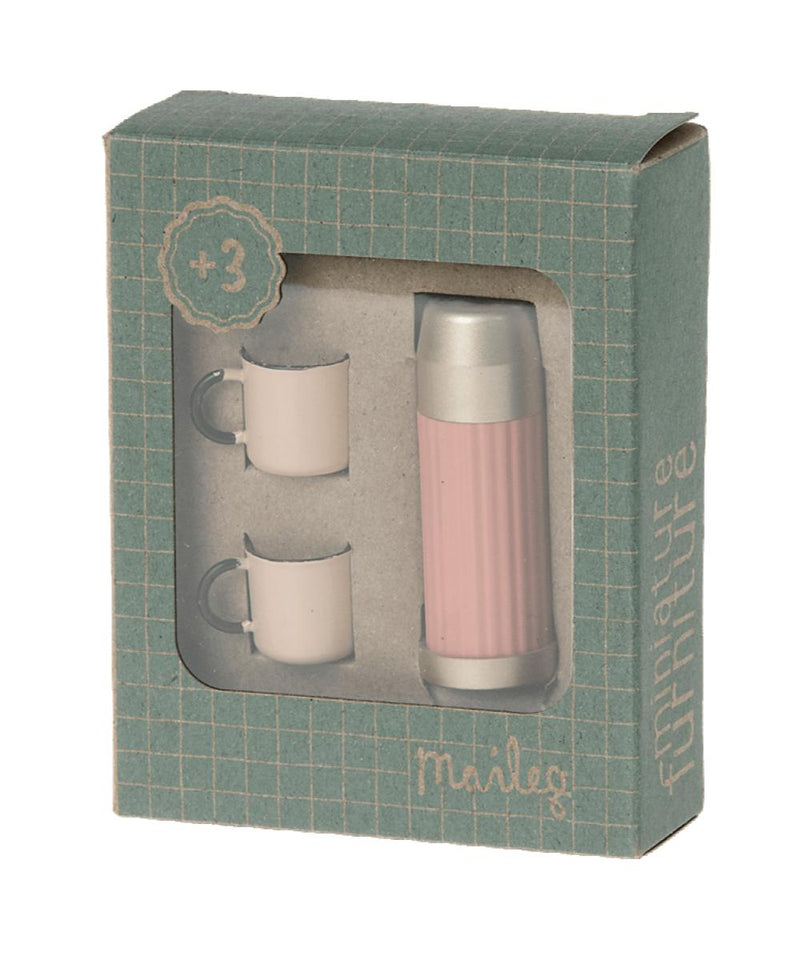 Maileg Thermos And Cups Soft Coral