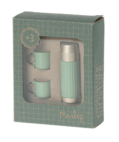 Maileg Thermos And Cups Soft Mint