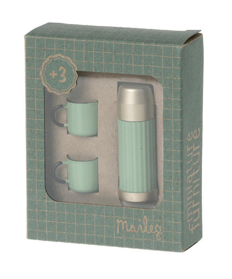 Maileg Thermos And Cups Soft Mint