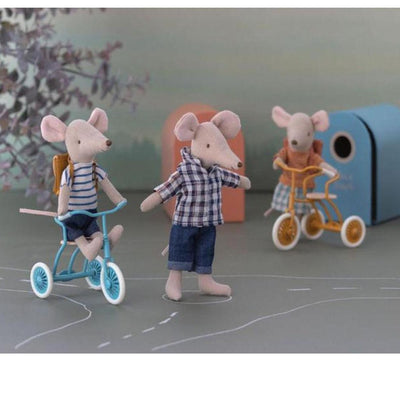 Maileg Tricycle Mouse Big Brother With Bag - Studio Play
