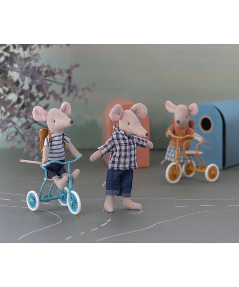Maileg Tricycle Mouse Big Brother With Bag