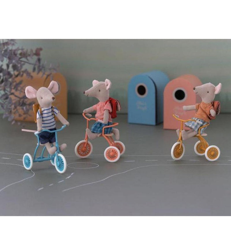 Maileg Tricycle Mouse Big Sister With Bag Red - Studio Play