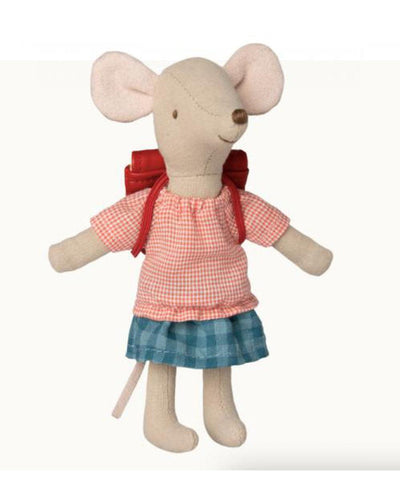 Maileg Tricycle Mouse Big Sister With Bag Red