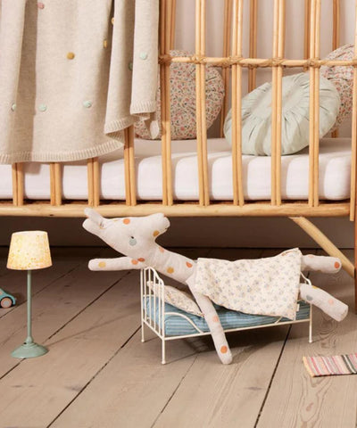 Maileg Vintage Bed Micro - Off White - Blue