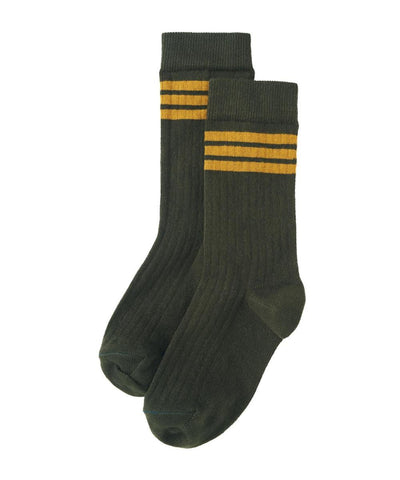 Mingo Ribbed Socks Ochre Stripes