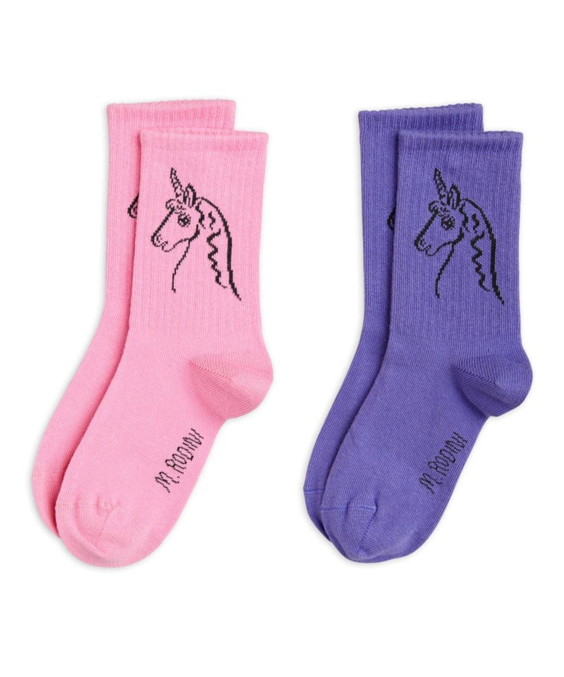 Mini Rodini Baby Scottish Unicorns Socks 2-Pack