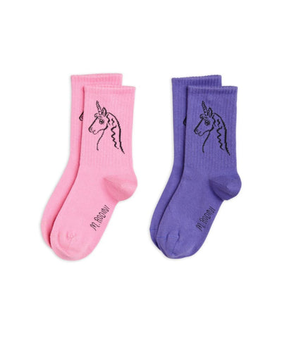 Mini Rodini Baby Scottish Unicorns Socks 2-Pack