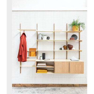 Modul - Clothing Rack 45 American Walnut Light Ivory - Studio Play