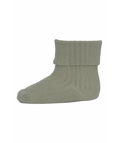 Mp Denmark Cotton Rib Baby Socks Desert Sage 3049
