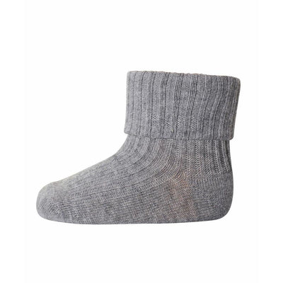 Mp Denmark Cotton Rib Baby Socks Grey Melange 491 - Studio Play
