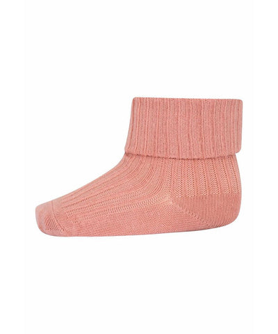 Mp Denmark Cotton Rib Baby Socks Rose Dawn 4260