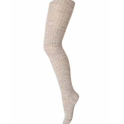 Mp Denmark Merino Wool Rib Tights Light Brown Melange 202 - Studio Play