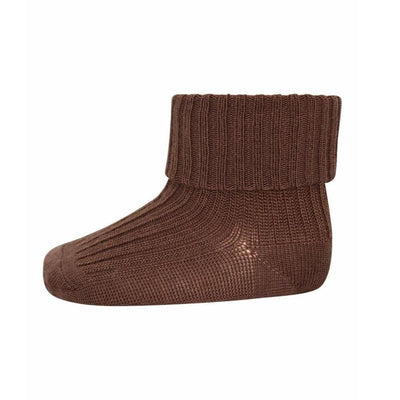 Mp Denmark Wool Rib Baby Socks Root Beer 40 - Studio Play