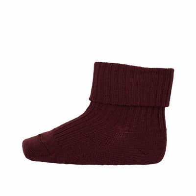 Mp Denmark Wool Rib Baby Socks Wine Red 1451 - Studio Play