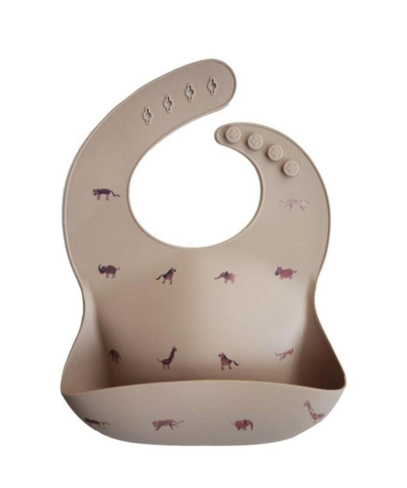 Mushie Silicone Bib - Brown Safari - Studio Play