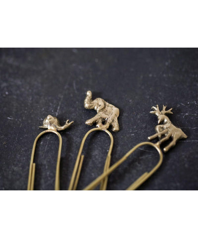 Nkuku Animal Paperclips Brass Set/3