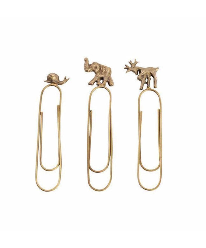 Nkuku Animal Paperclips Brass Set/3