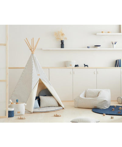 Nobodinoz Arizona Tipi Blue Thin Stripes/Natural