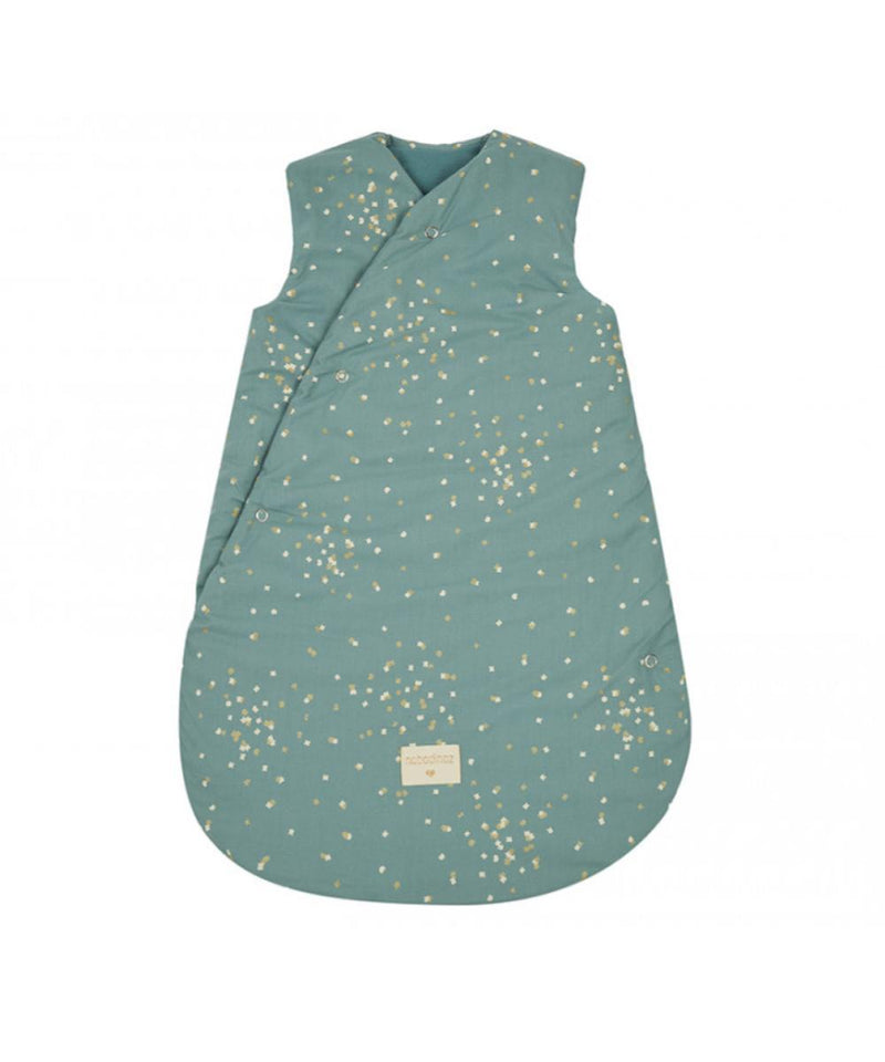 Nobodinoz Snowy Warm Sleeping Bag Gold Confetti/Magic Green