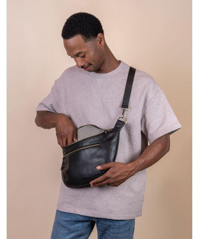 O My Bag Drew Maxi Black Soft Grain Leather