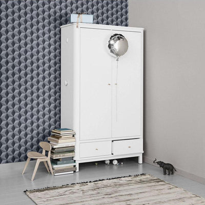 Oliver Furniture 2 Door Oak Wardrobe White 041352 - Studio Play