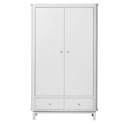 Oliver Furniture 2 Door Oak Wardrobe White 041352 - Studio Play
