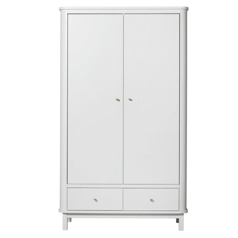 Oliver Furniture 2 Door Oak Wardrobe White 041352 - Studio Play