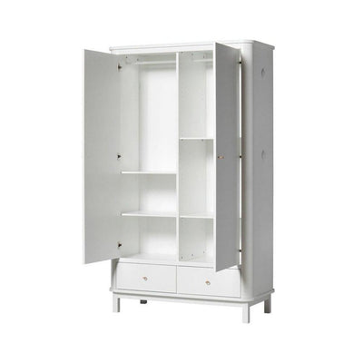 Oliver Furniture 2 Door Oak Wardrobe White 041352