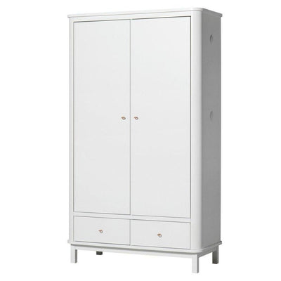Oliver Furniture 2 Door Oak Wardrobe White 041352 - Studio Play