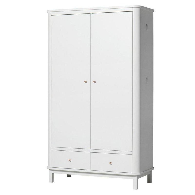Oliver Furniture 2 Door Oak Wardrobe White 041352 - Studio Play