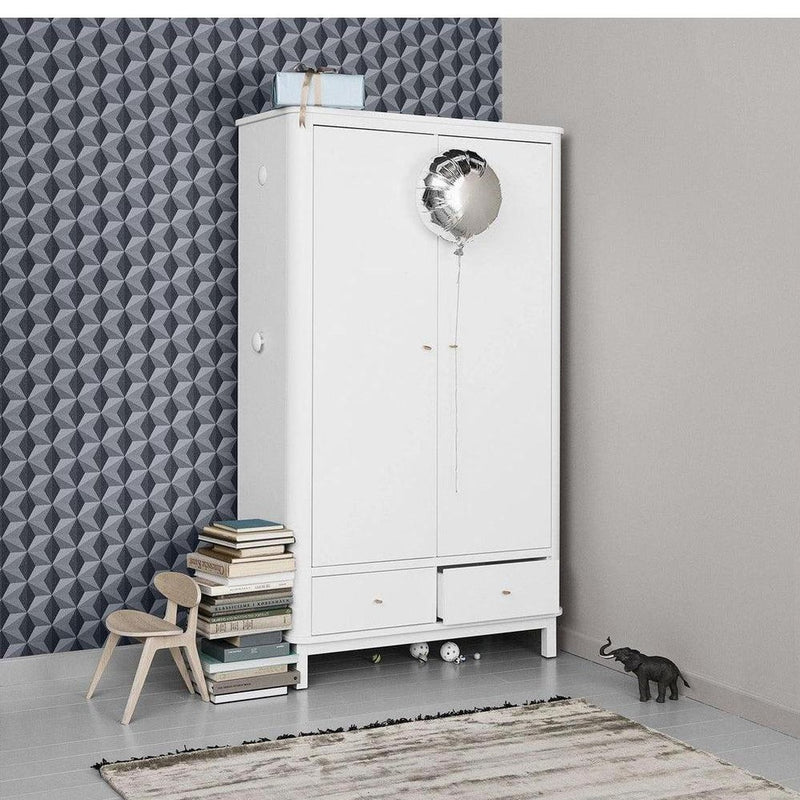 Oliver Furniture 2 Door Oak Wardrobe White 041352