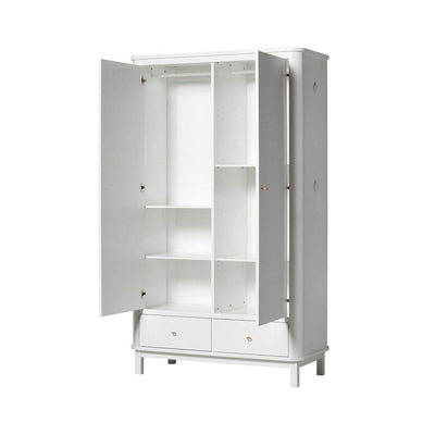 Oliver Furniture 2 Door Oak Wardrobe White 041352 - Studio Play