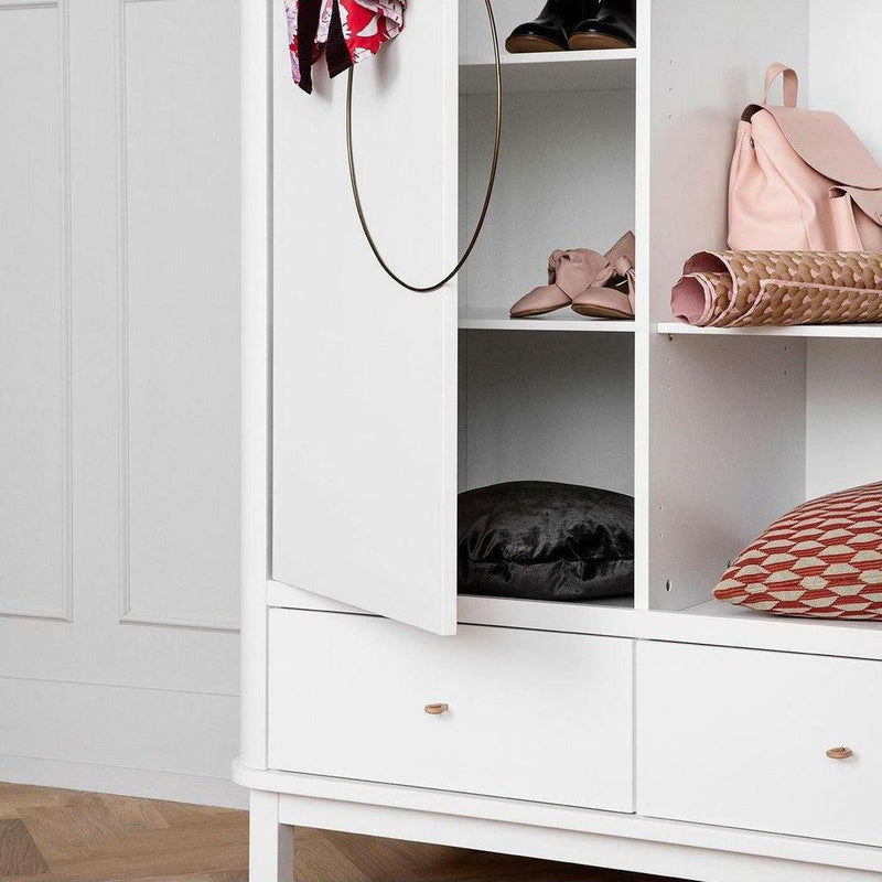 Oliver Furniture 2 Door Oak Wardrobe White 041352 - Studio Play