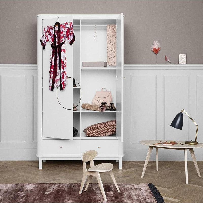 Oliver Furniture 2 Door Oak Wardrobe White 041352 - Studio Play