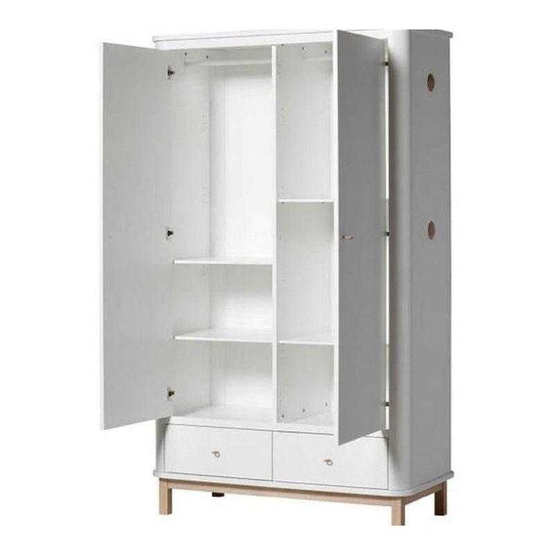 Oliver Furniture 2 Door Oak Wardrobe White/Oak 041351