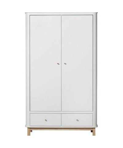 Oliver Furniture 2 Door Oak Wardrobe White/Oak 041351 - Studio Play