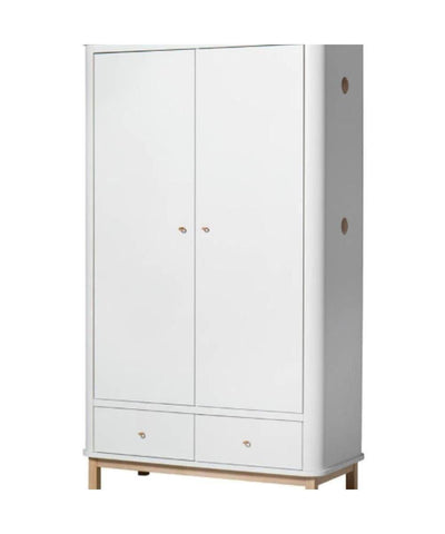 Oliver Furniture 2 Door Oak Wardrobe White/Oak 041351 - Studio Play