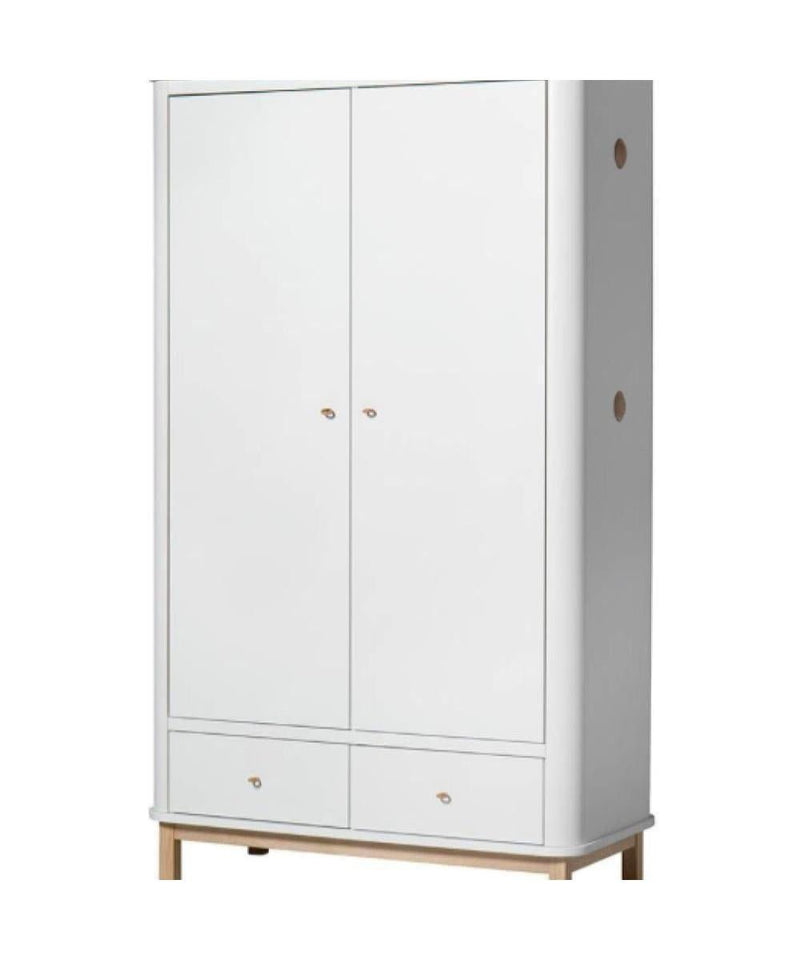 Oliver Furniture 2 Door Oak Wardrobe White/Oak 041351 - Studio Play