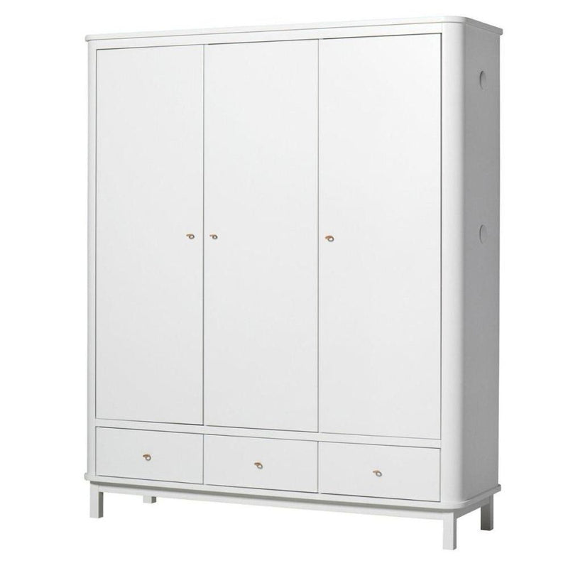 Oliver Furniture 3 Doors Wardrobe White 041354 - Studio Play