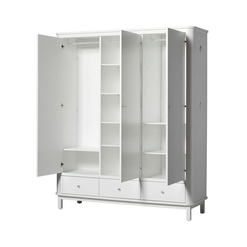 Oliver Furniture 3 Doors Wardrobe White 041354 - Studio Play
