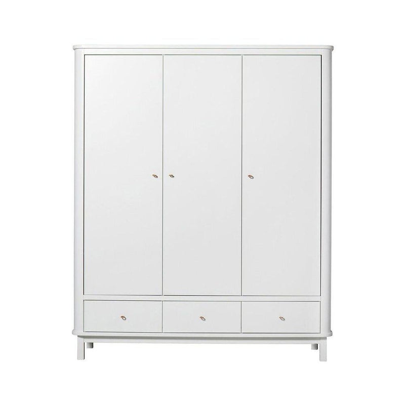 Oliver Furniture 3 Doors Wardrobe White 041354