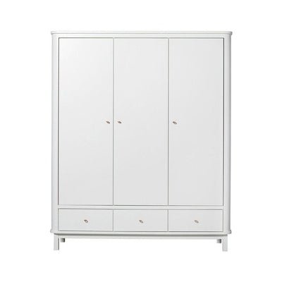 Oliver Furniture 3 Doors Wardrobe White 041354 - Studio Play