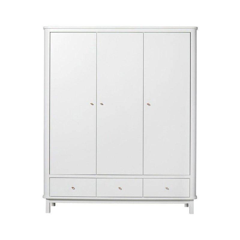 Oliver Furniture 3 Doors Wardrobe White 041354 - Studio Play